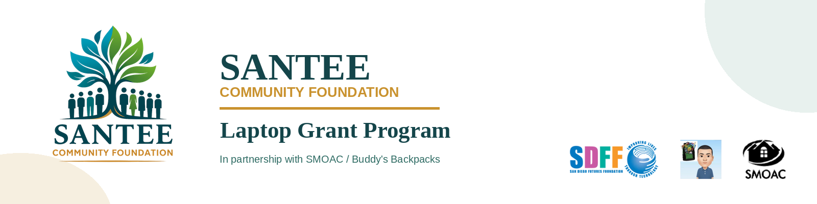Santee Community Foundation Laptop Grant Program, in partnership with SMOAC / Buddy's Backpacks